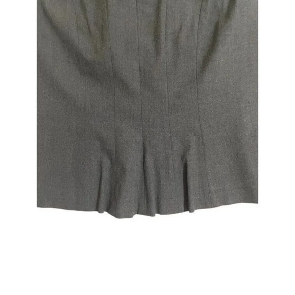 ANN TAYLOR Pencil Skirt Dark Grey Stretch Flounce Back Wear To Work 12 Petite - Picture 7 of 7